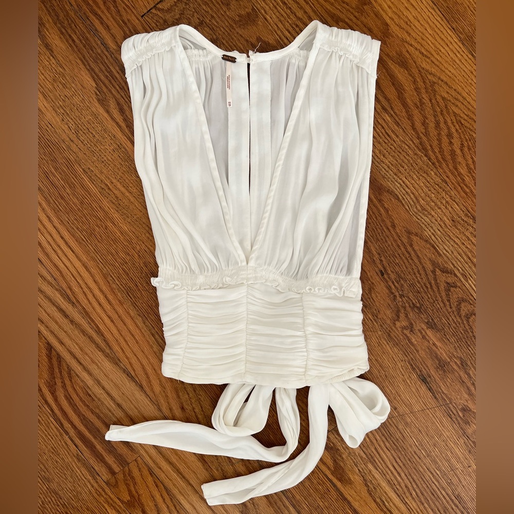 Free People White Sleeveless Blouse